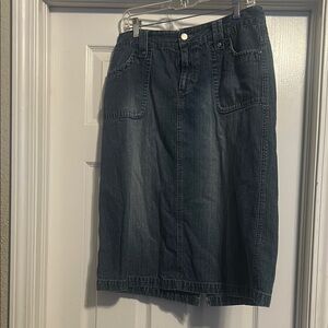 Kim Rogers Dark Denim Midi Skirt